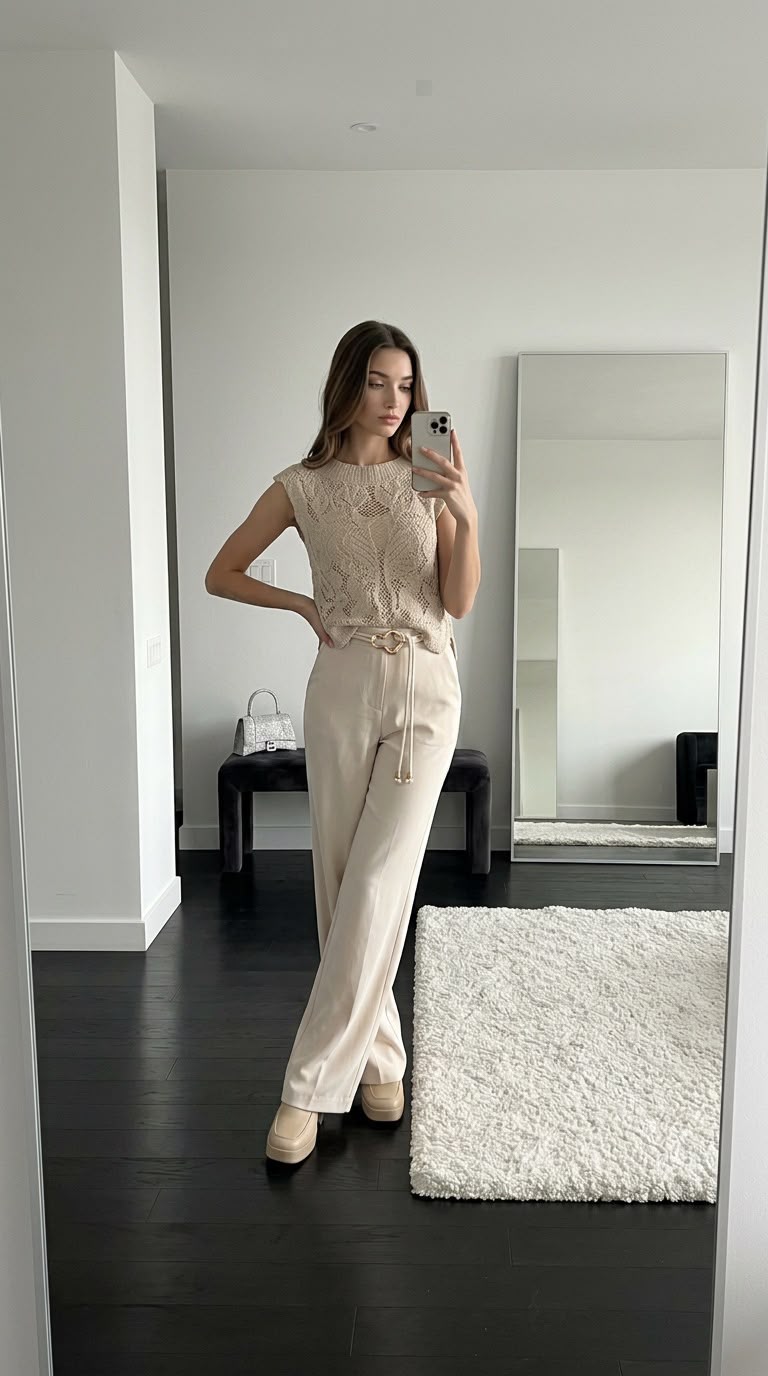 Crochet Beige Set