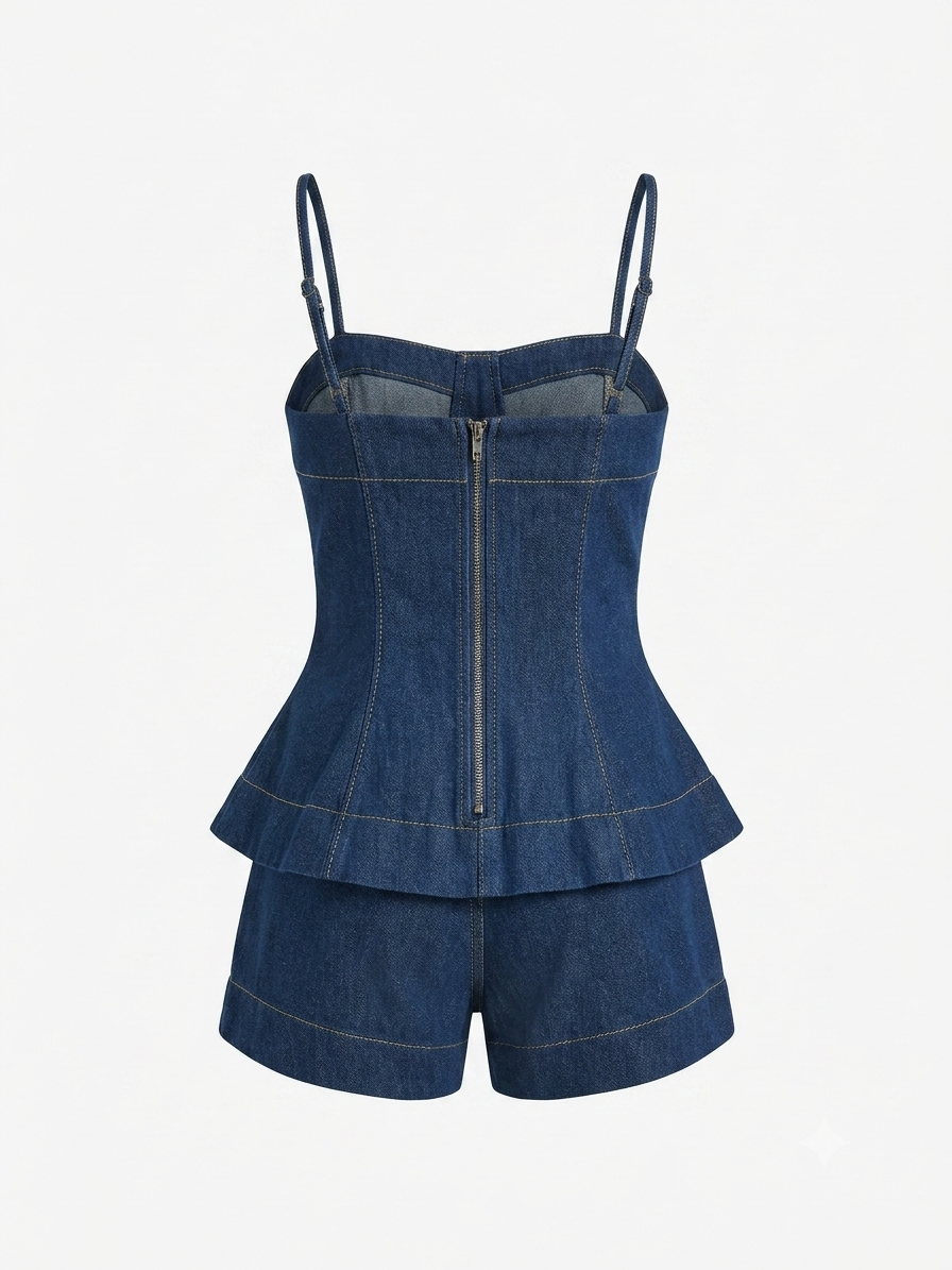 Denim Short Set