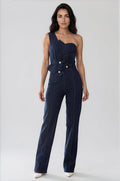 Flower Denim Jumpsuit