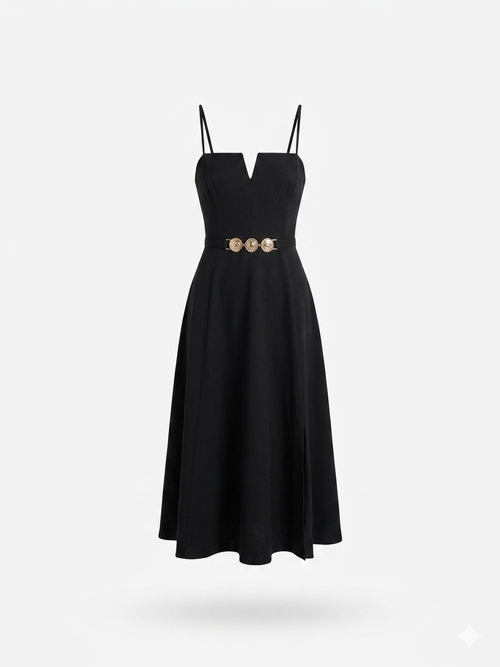 Cami Strap Waist Belt Dress
