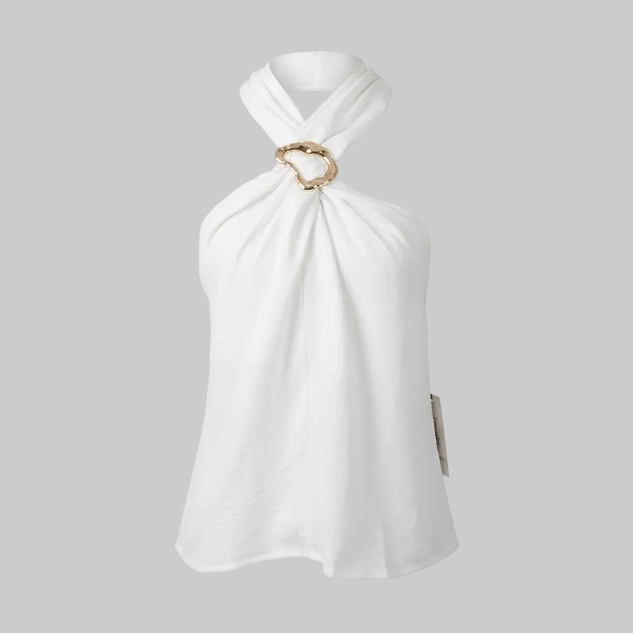 White Halter Top