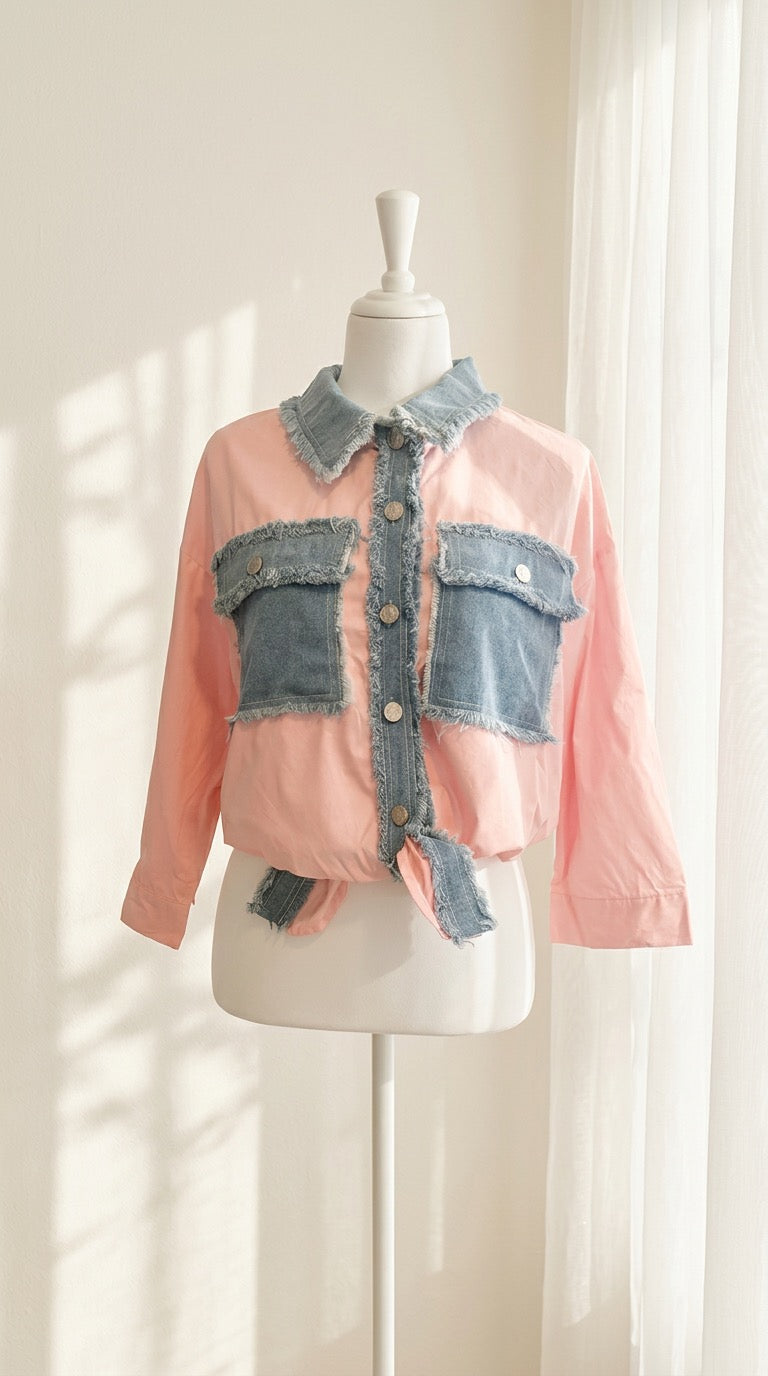 Pink and Denim Blouse