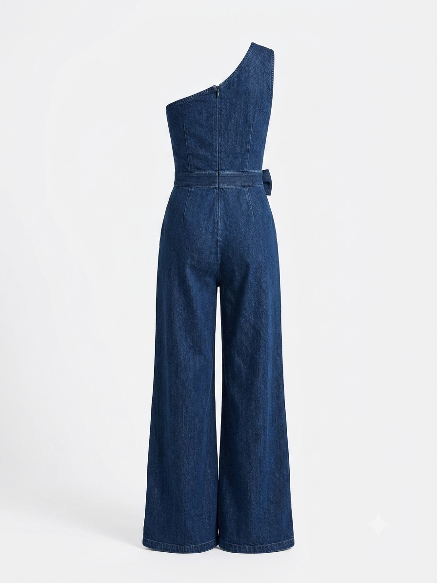 Flower Denim Jumpsuit