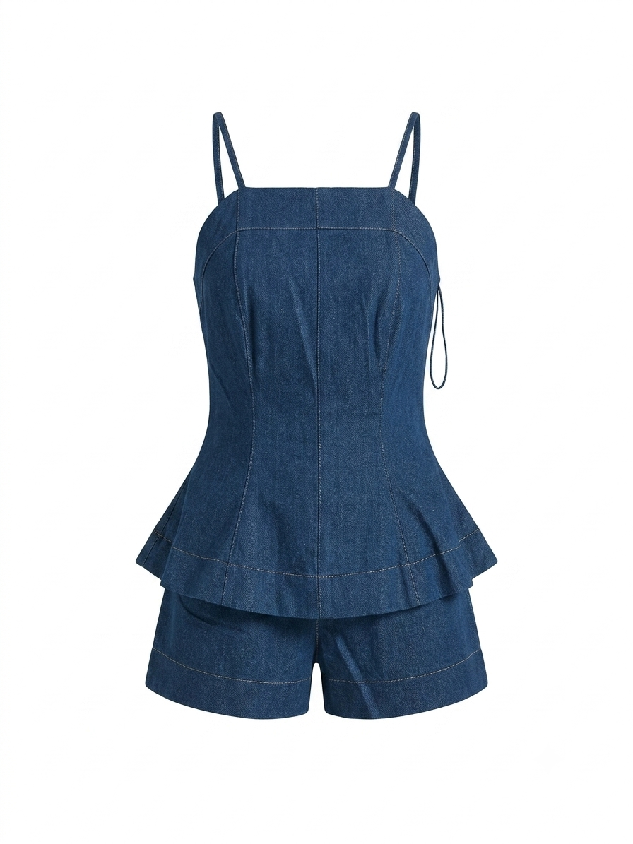 Denim Short Set