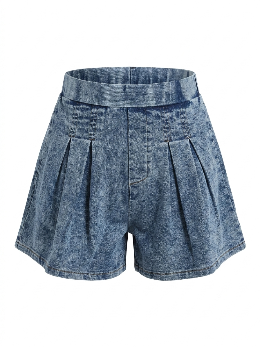 Denim Strapless Asymmetrical Set