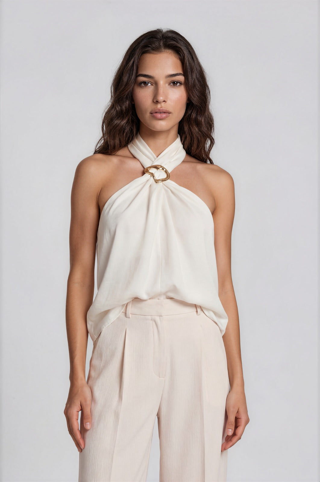 White Halter Top