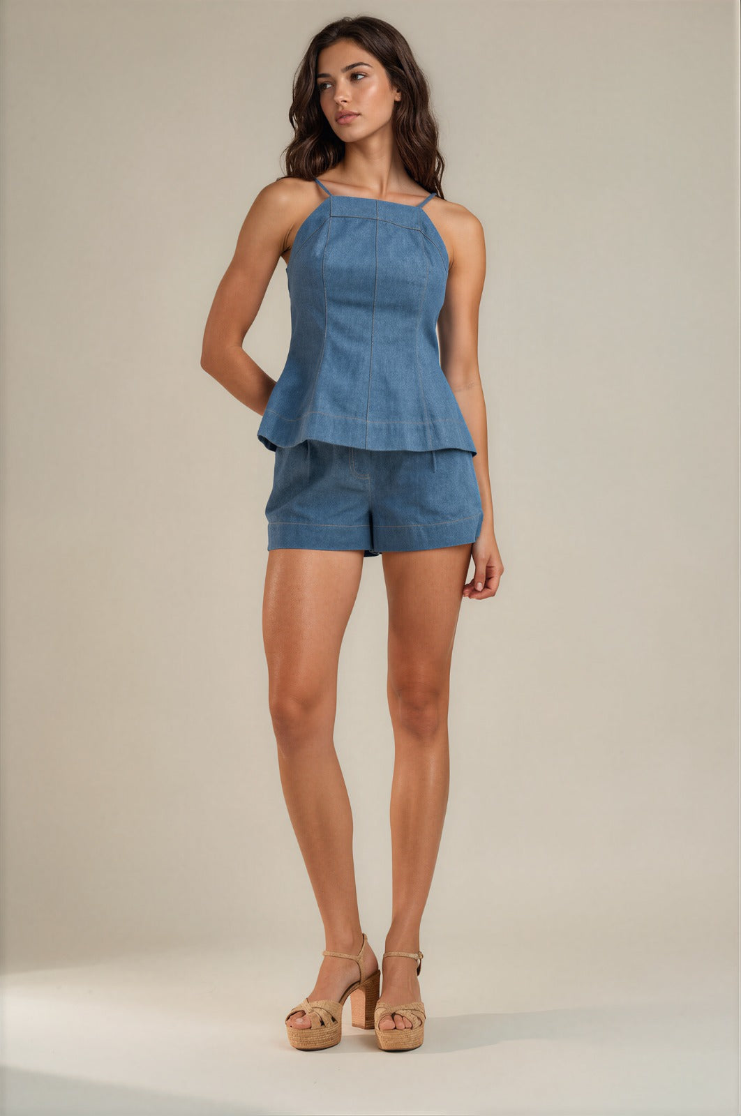 Denim Short Set