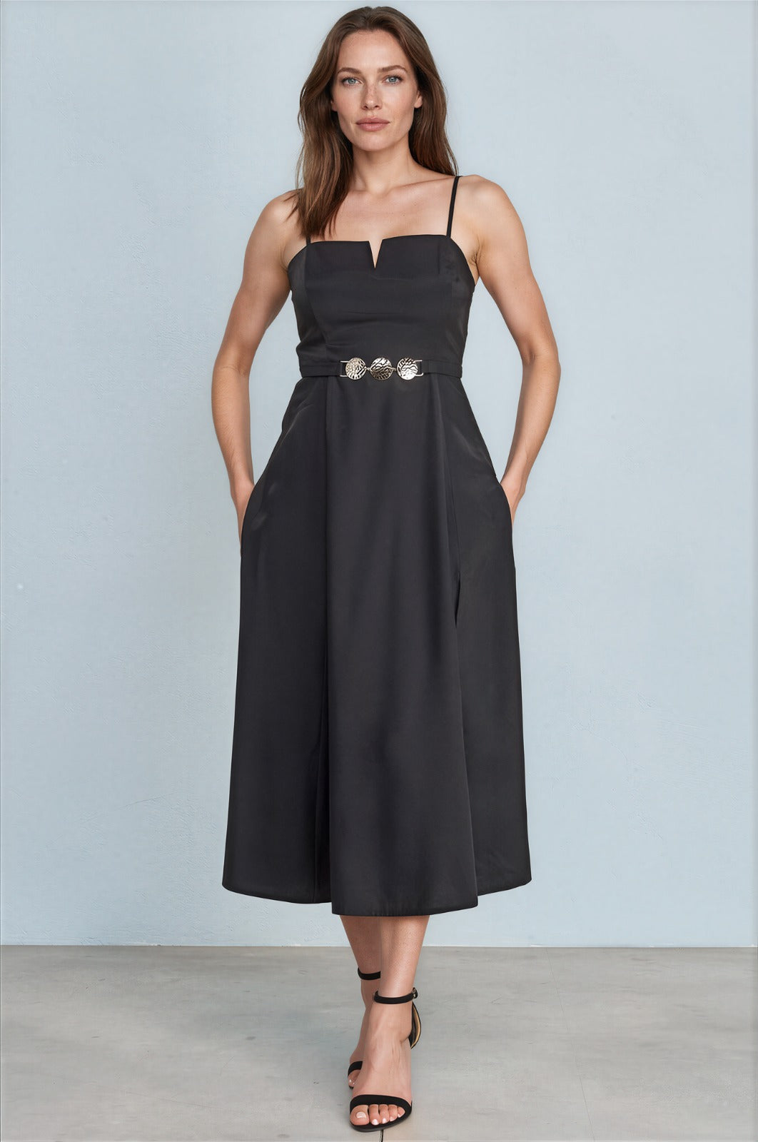 Cami Strap Waist Belt Dress